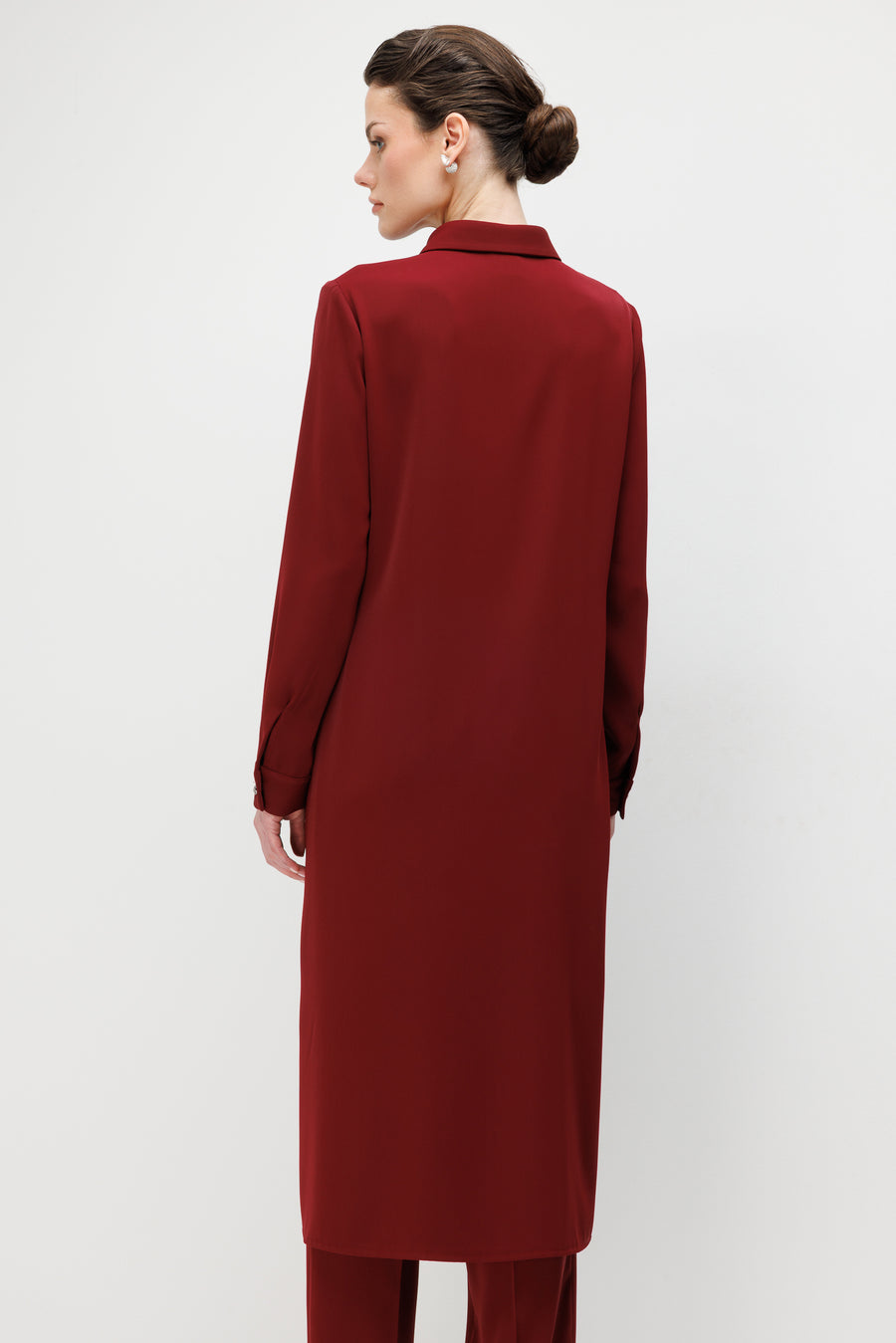 Taş İşlemeli Tunik Bordo