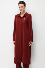Taş İşlemeli Tunik Bordo