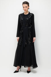 İnci Taşlı Abaya Elbise