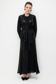 İnci Taşlı Abaya Elbise