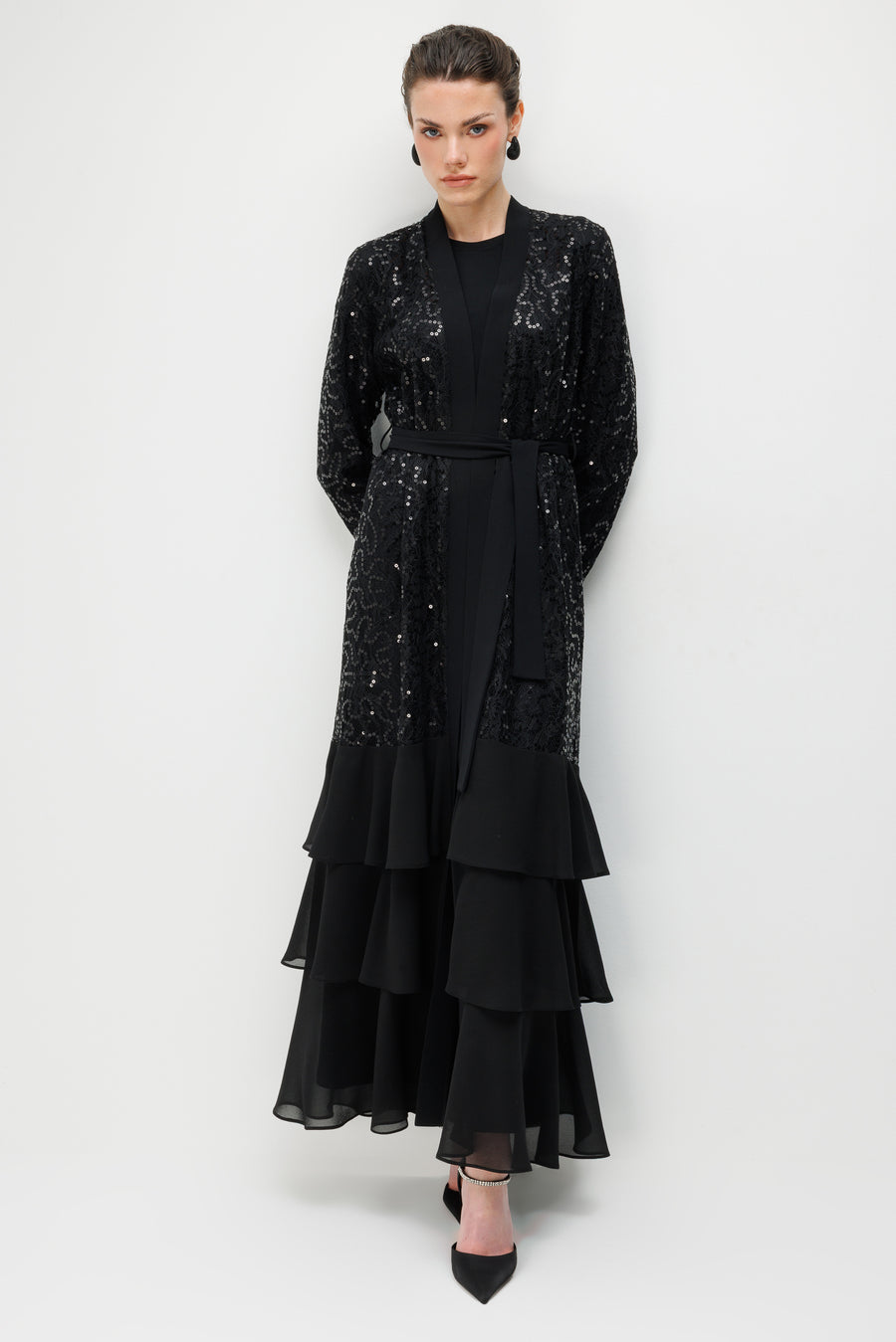Palet Dantelli Abaya Elbise