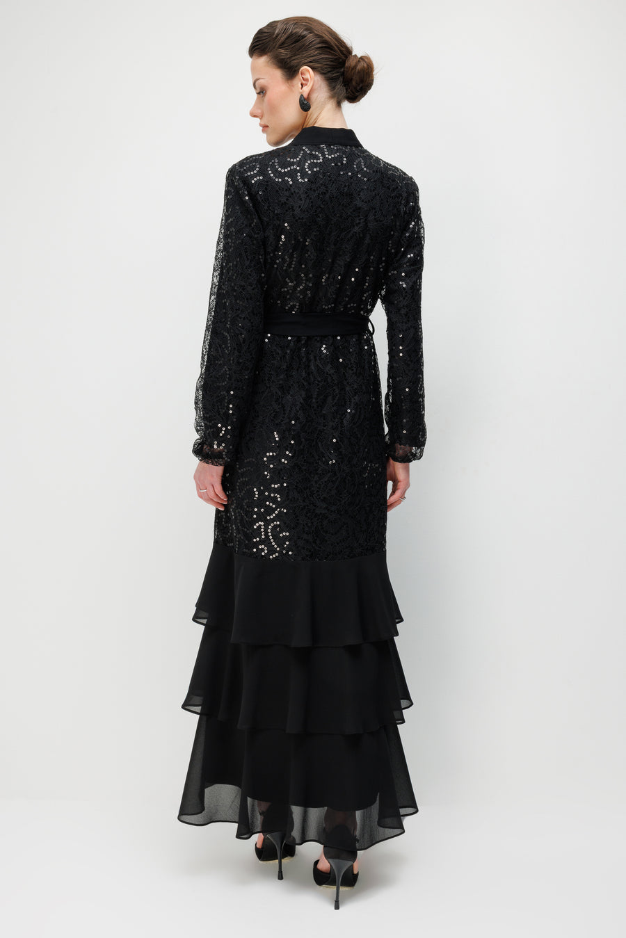 Palet Dantelli Abaya Elbise