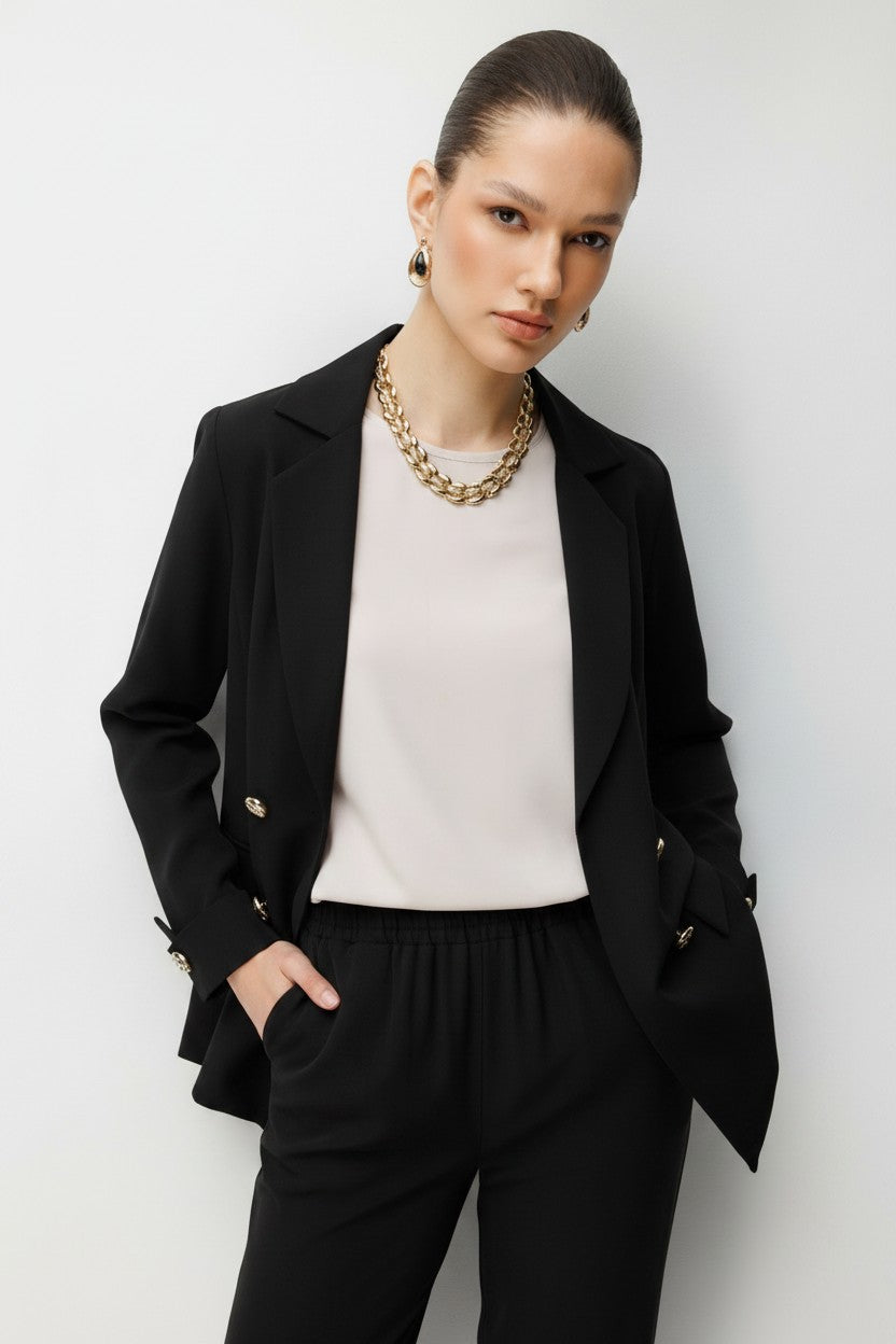 Blazer Ceket Takım Siyah