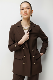 Blazer Ceket Takım Kahverengi