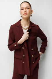 Blazer Ceket Takım Bordo