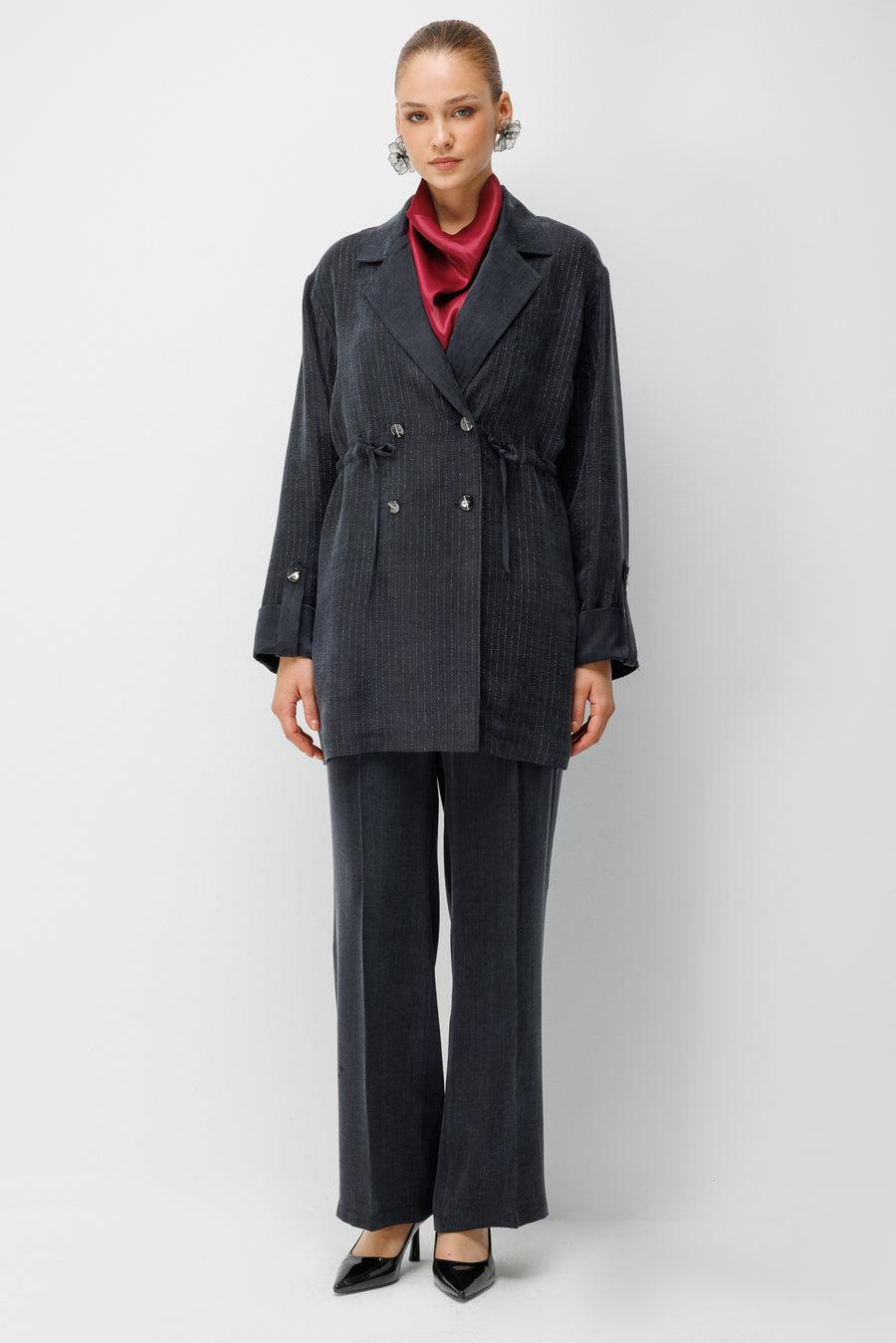 DÖRT DÜĞMELİ BLAZER TAKIM SİYAH