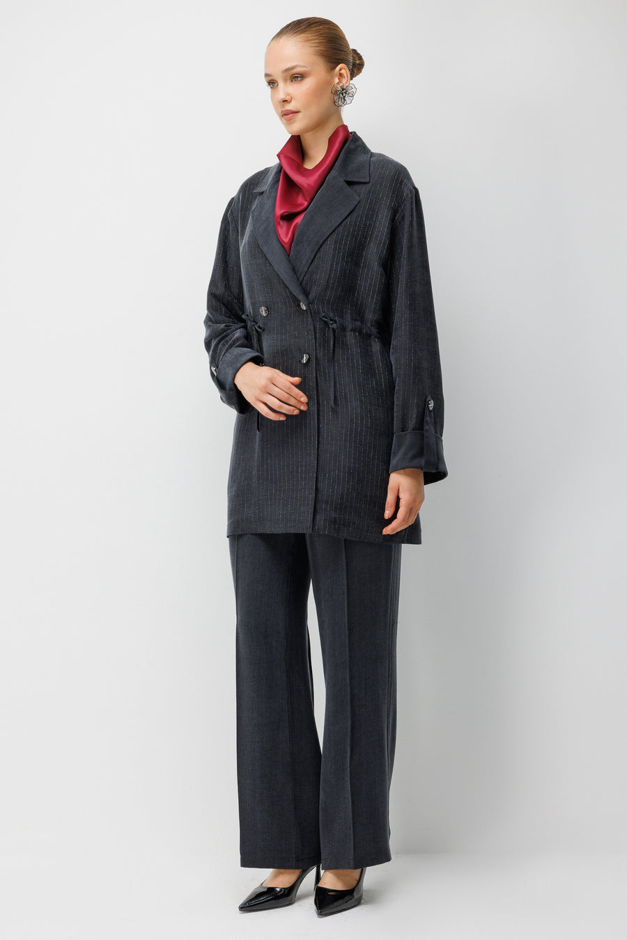 DÖRT DÜĞMELİ BLAZER TAKIM SİYAH